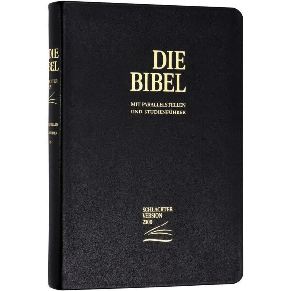 Schlachter 2000 Bibel, Standardausgabe, Kalbsleder, schwarz, flexibel