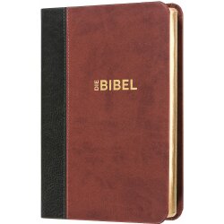 Schlachter 2000 Bibel, Taschenausgabe, grau/braun, Goldschnitt