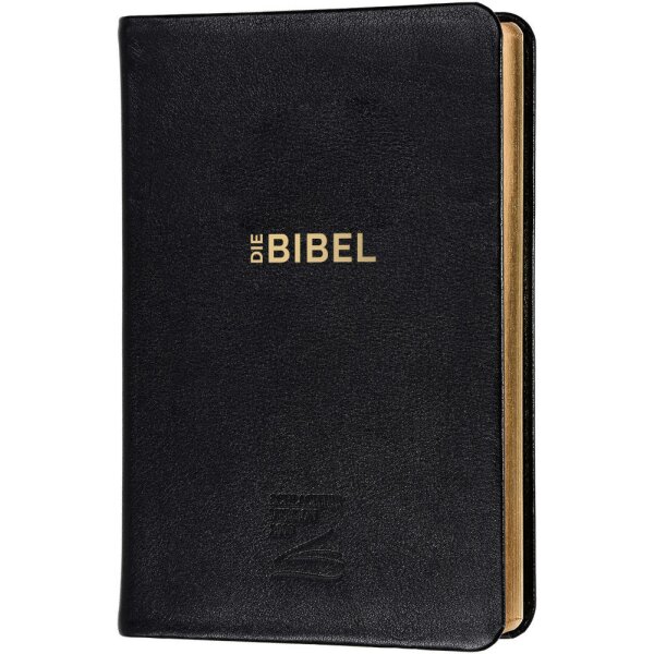 Schlachter 2000 Bibel, Taschenausgabe, schwarz, Goldschnitt