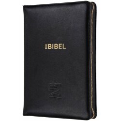 Schlachter 2000 Bibel, Taschenausgabe, schwarz, Goldschnitt, Reißverschluss