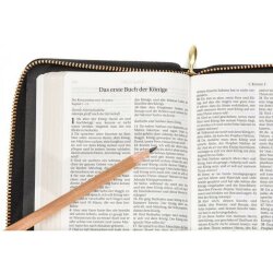 Schlachter 2000 Bibel Miniaturausgabe - Kalbsleder, Goldschnitt, Reißverschluss