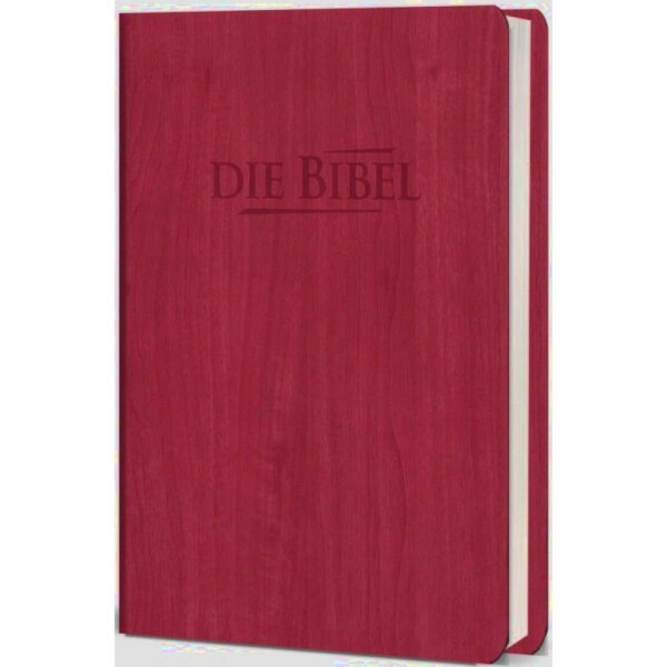Elberfelder Bibel 2003, Taschenausgabe, PU-Kunstleder, rot, Holzoptik