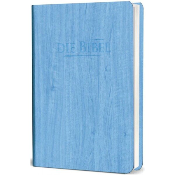 Elberfelder Bibel 2003, Taschenausgabe, PU-Kunstleder, blau, Holzoptik